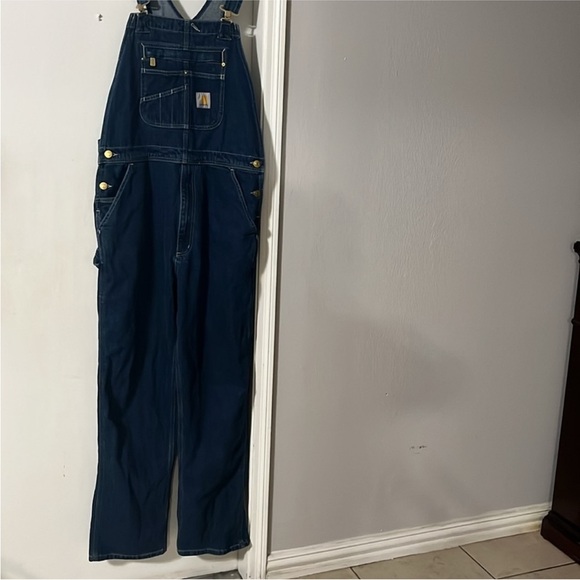 Carhart men's LOOSE FIT DENIM BIB OVERALL - Picture 3 of 11